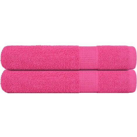 Toallas de sauna 2 uds 100% algodón rosa 80x200 cm 360 gsm