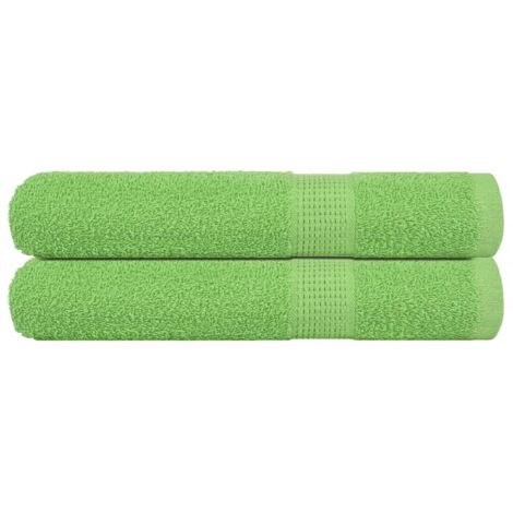 Toallas de sauna 2 uds verde manzana 80x200 cm 360 gsm