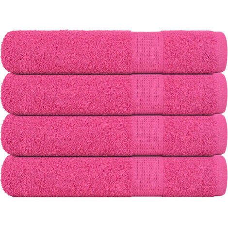 Toallas de sauna 4 uds 100% algodón rosa 80x200 cm 360 gsm