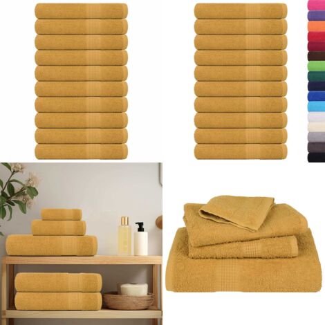 Toallas de sauna FROGN 10 uds oro 80x200 cm 360 g/m² - Toalla de algodón - Toalla de baño