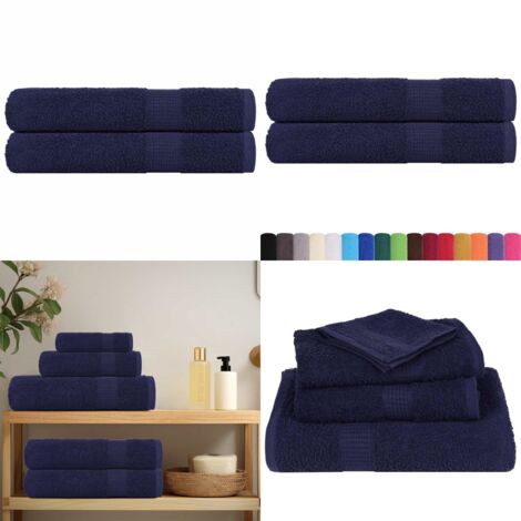 Toallas de sauna FROGN 2 uds azul marino 80x200 cm 360 g/m² - Toalla de algodón - Toalla higiénica