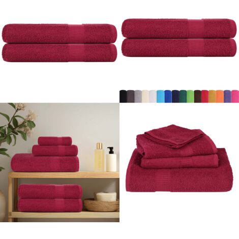 Toallas de sauna FROGN 2 uds burdeos 80x200 cm 360 g/m² - Toalla de algodón - Toalla higiénica