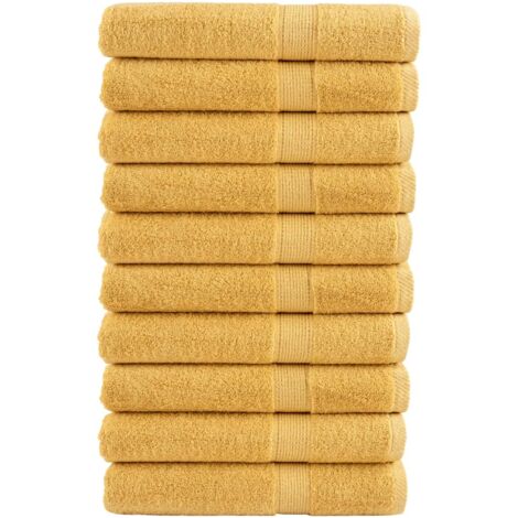 Toallas de sauna SOLUND 10 uds dorado 80x200 cm 600 gsm
