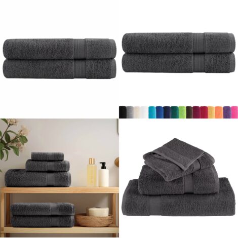 Toallas de sauna SOLUND 2 uds antracita 80x200 cm 600 gsm - Toalla de algodón - Toalla higiénica