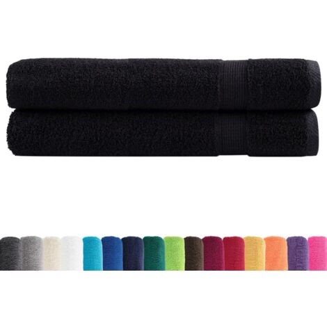 Toallas de sauna SOLUND 2 unidades negro 80x200 cm 600 gsm vidaXL