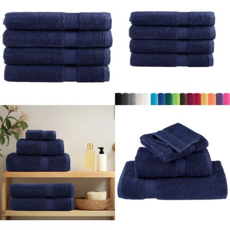 Toallas de sauna SOLUND 4 uds azul marino 80x200 cm 600 gsm - Toalla de algodón - Toalla higiénica