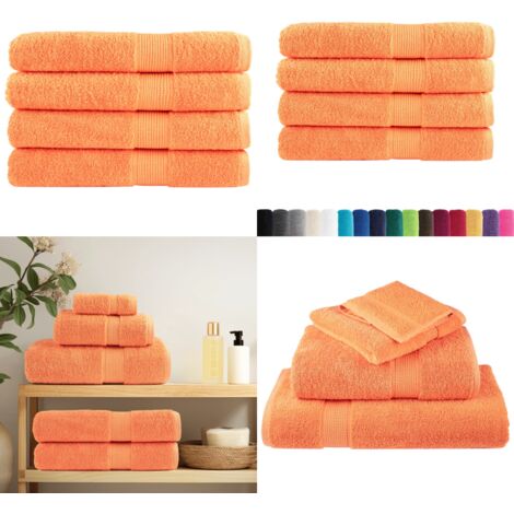 Toallas de sauna SOLUND 4 unidades naranja 80x200 cm 600 gsm - Toalla de algodón - Toalla de sauna naranja