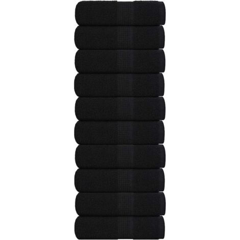 Toallas de visita 10 uds negro 30x50 cm 360 gsm 100% algodón