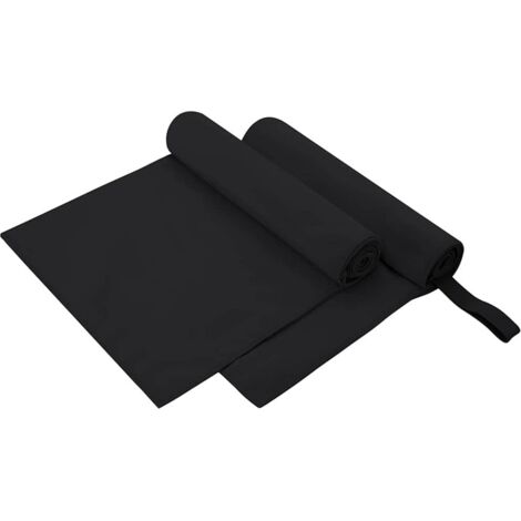 Toallas Deportivas 2 pcs Negro 100 x 50 cm