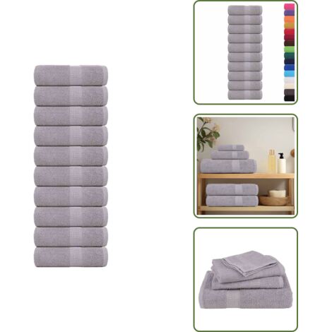 Toallas faciales - vidaXL Toallas de baño FROGN 10 uds gris 30x30 cm 360 g/m² - Toallas para el gimnasio