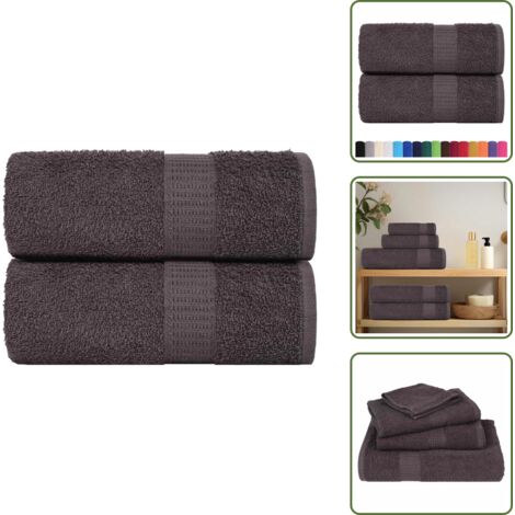 Toallas faciales - vidaXL Toallas de invitados FROGN 2 uds antracita 30x50 cm 360 g/m² - Toallas de entrenamiento