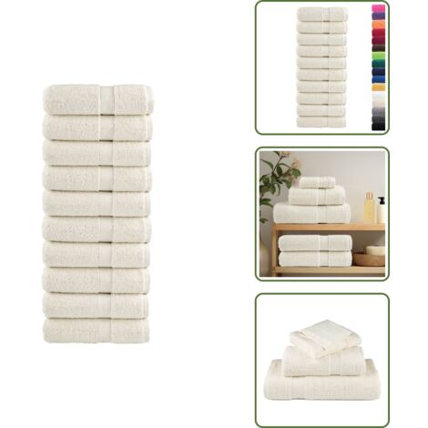 Toallas faciales - vidaXL Toallas de mano premium SOLUND 10 unidades color crema 30x30 cm 600 g/m² - Toallas de ejercicio