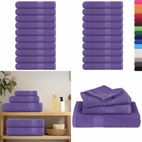 Toallas FROGN 10 uds morado 100x200 cm 360 g/m² - Toallas de playa - Toallas de algodón