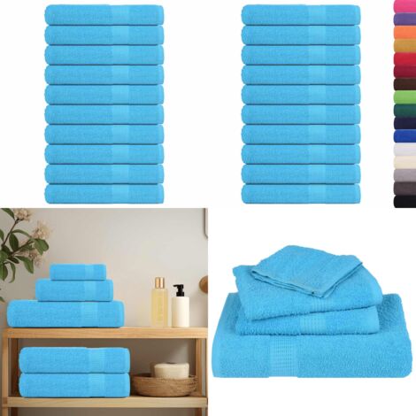 Toallas FROGN 10 uds turquesa 100x200 cm 360 g/m² - Toallas de playa - Toallas de algodón