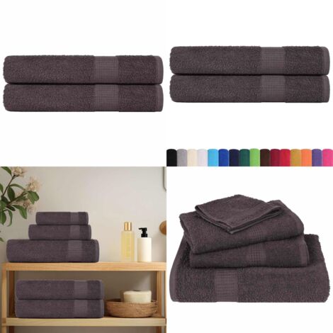Toallas FROGN 2 uds antracita 100x200 cm 360 g/m² - Toalla de playa - Toalla de algodón