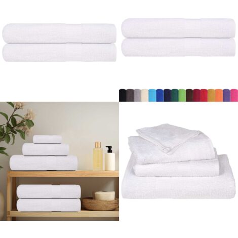 Toallas FROGN 2 uds blanco 100x200 cm 360 g/m² - Toallas de playa - Toallas de algodón