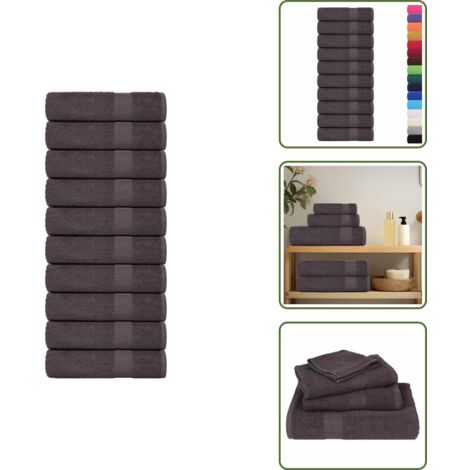 Toallas para baño - vidaXL Toallas de baño FROGN 10 uds antracita 100x150 cm 360 g/m² - Toallas para limpieza