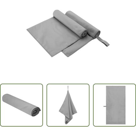 Toallas para el gimnasio -  Toallas Deportivas 2 pcs Gris oscuro 100 x 50 cm