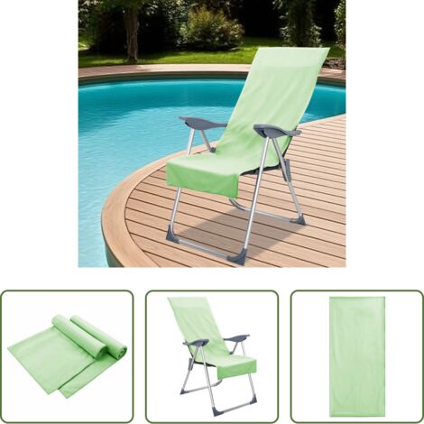 Toallas para exteriores -  Toallas para Sillas de Exterior 2 pcs Verde 130 x 60 cm