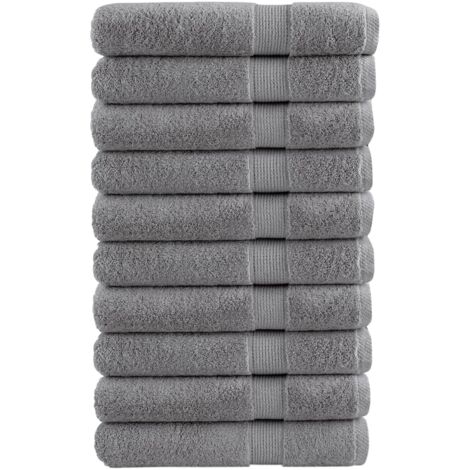 Toallas premium SOLUND 10 uds gris 100x200 cm 600 gsm