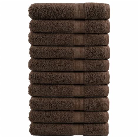 Toallas premium SOLUND 10 unidades marrón 100x200 cm 600 gsm