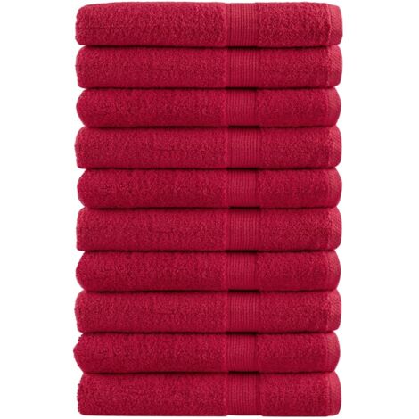 Toallas premium SOLUND 10 unidades rojo 100x200 cm 600 gsm