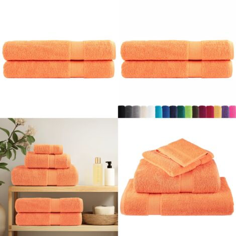Toallas premium SOLUND 2 unidades naranja 100x200 cm 600 gsm - Toalla de playa - Toalla de algodón