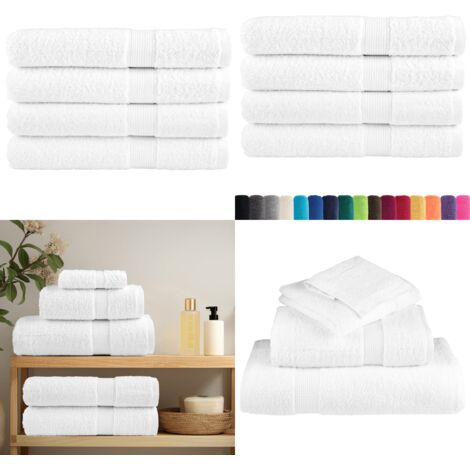 Toallas premium SOLUND 4 uds blanco 100x200 cm 600 gsm - Toalla de playa - Toalla de algodón