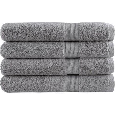 Toallas premium SOLUND 4 uds gris 100x200 cm 600 gsm