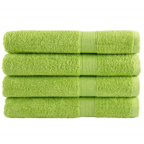 Toallas premium SOLUND 4 uds verde manzana 100x200 cm 600 gsm