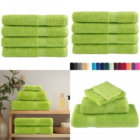 Toallas premium SOLUND 4 uds verde manzana 100x200 cm 600 gsm - Toalla de playa - Toalla de algodón