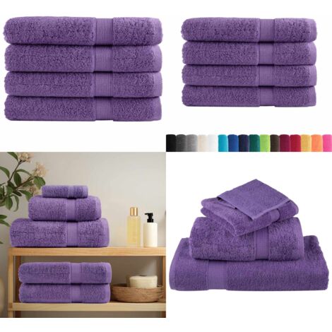 Toallas premium SOLUND 4 unidades morado 100x200 cm 600 gsm - Toallas de playa - Toallas de algodón