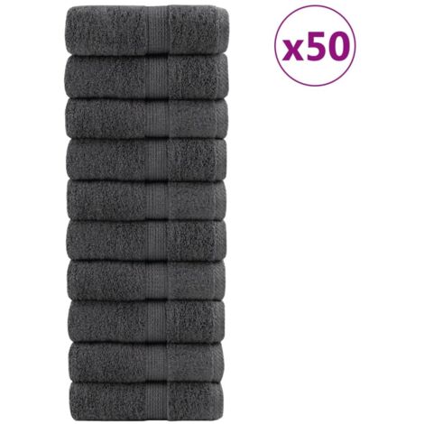 Toallas premium SOLUND 50 uds gris antracita 15x21 cm 600 gsm
