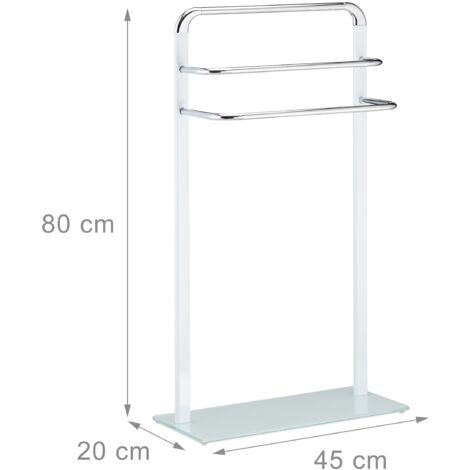 Toallero 3 barras con patas 80 cm metal y cristal 130002240