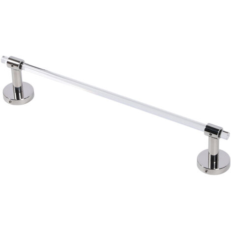 Toallero acrílico de 40 cm, diseño minimalista para montaje en pared con kit de montaje.