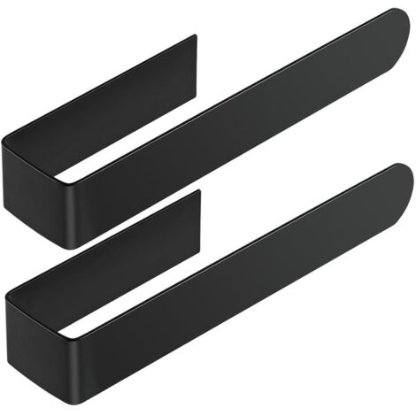 Toallero adhesivo de 2 piezas - Toallero de baño, toallero de pared de acero inoxidable, toallero para invitados