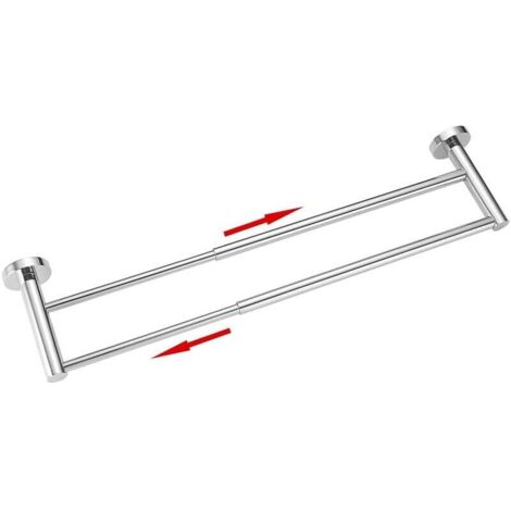 Toallero ajustable de 40 a 70cm toallero de acero inoxidable doble barra montaje pared para baño cocina cromado
