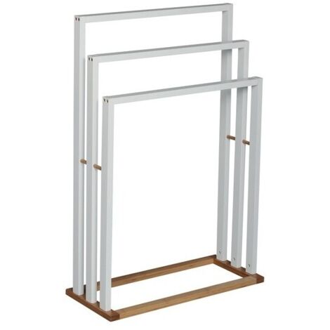 Toallero Bambú y MDF Blanco MSV