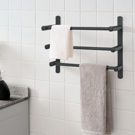 Toallero para toallero, toallero, toallero de madera de nogal, estante de  baño, doble toallero, estante de barra de toalla montado en la pared