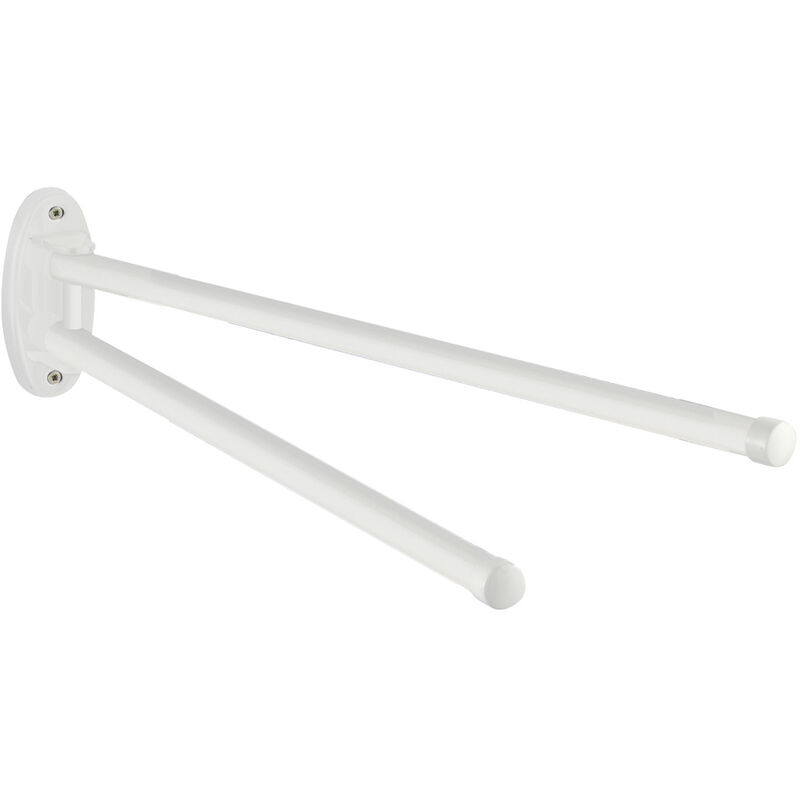 

WENKO Toallero 2 brazos soporte secado toalla perchero estante sostenedor blanco