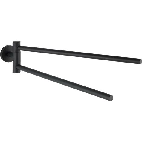 Toallero dos barras móviles de acero inoxidable Bosio negro mate Wenko