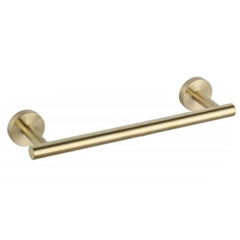 Toallero con orificio, Oro, 31 cm, toallero de acero inoxidable 304, toallero de baño de níquel cepillado, toallero para baño, cocina