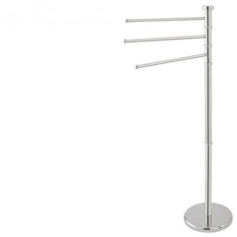 Toallero de 3 brazos en acero cromado, altura 93 cm, línea Key B.