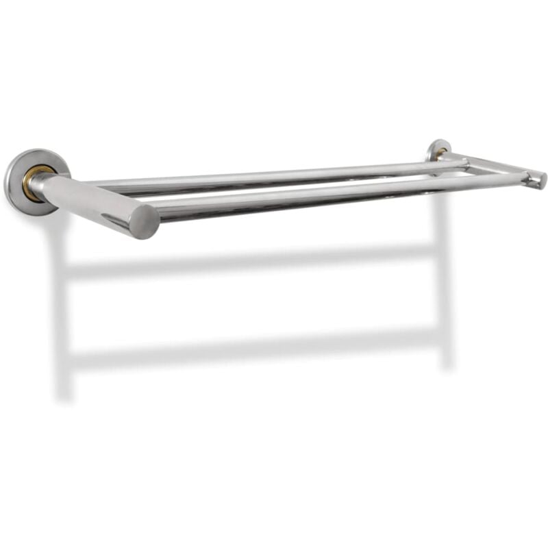 

vidaXL Toallero de acero inoxidable 2 tubos - Plateado