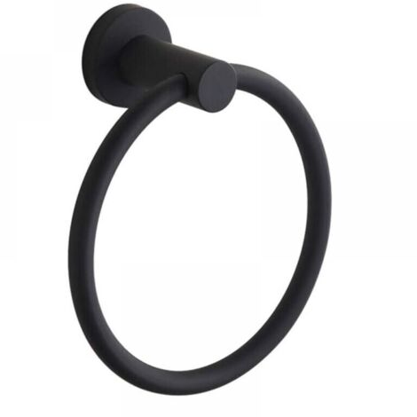 Toallero de acero inoxidable 304 para baño, montaje en pared, color negro,
