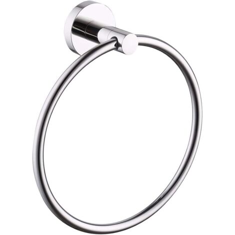 Toallero de aro para baño, de acero inoxidable SUS304, redondo, pulido, para pared