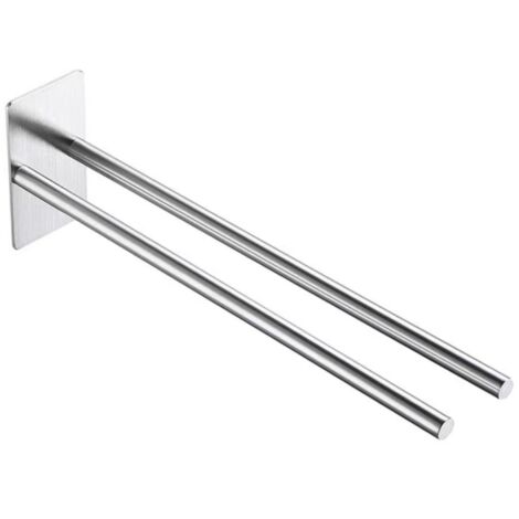 Toallero de baño de acero inoxidable 304 plateado – Resistente a la humedad, montaje en pared