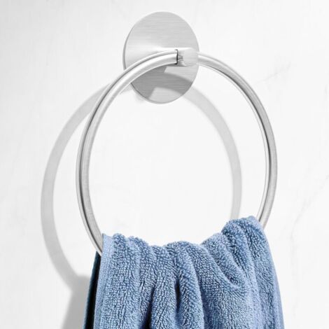 Toallero de baño de níquel cepillado - Toallero de baño de acero inoxidable SUS304, toallero autoadhesivo de pared, toallero de baño, almacenamiento