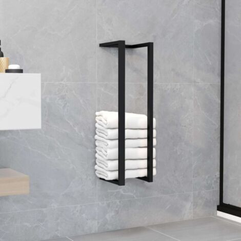 Toallero de baño, estante de almacenamiento colgante (negro)