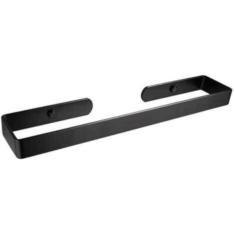 Toallero de baño negro (40 cm) Barra para zapatos Estante de pared Soporte para toallas de cocina de aluminio Estante de almacenamiento